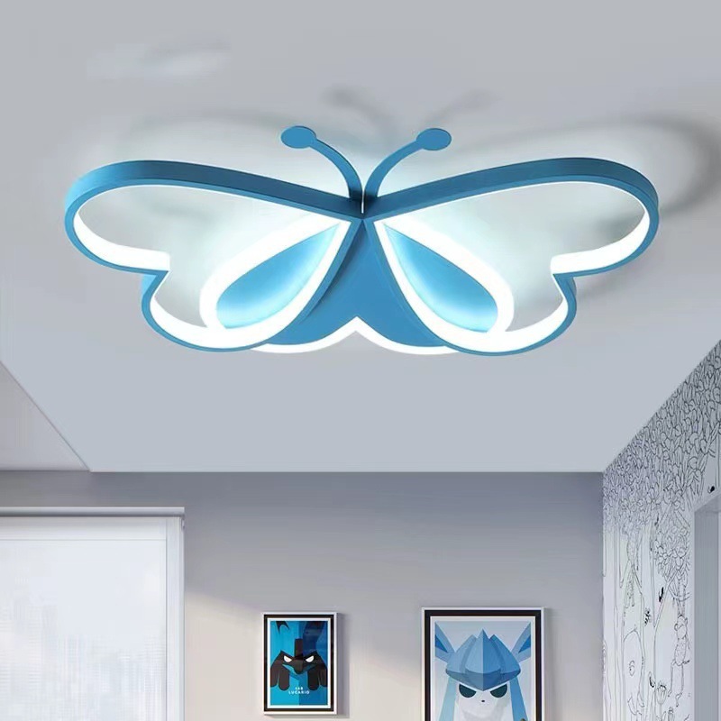 Luz de techo de la habitación de los niños creativos personalidad transfronteriza mariposa LED dormitorio luz nórdico nuevo conjunto de iluminación de la habitación de los niños