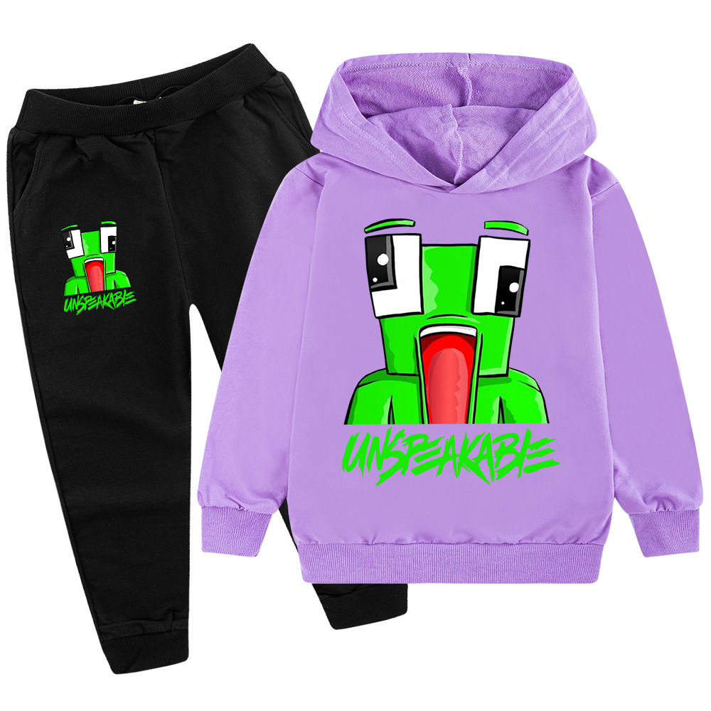 Hot selling unspeakable printed pattern children's clothing set hoodie hoodie+pants_voghion.com