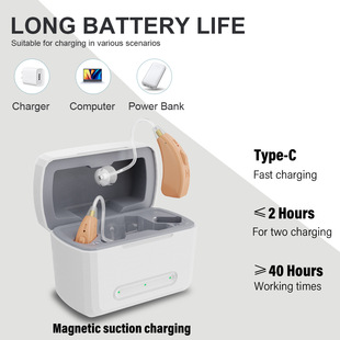 New 16-Channel Ultra-Thin Hidden Magnetic Dual-Charging Hearing Aid Sound Amplifier Digital Noise Reduction English Version