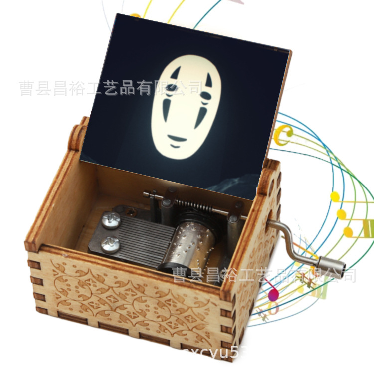 木製の手作りオルゴール創意カラープリント千と千尋のオルゴール木製の手を振ってオルゴールクロスボーダー専用です。