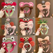 化妆专用可爱头箍小熊毛绒不勒头束发带2025新款高颅顶发捆发箍女