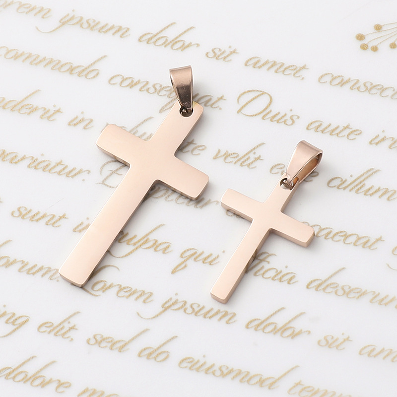 304 Stainless Steel Material 1 Piece 14*21mm 17*32mm 304 Stainless Steel Cross Pendant