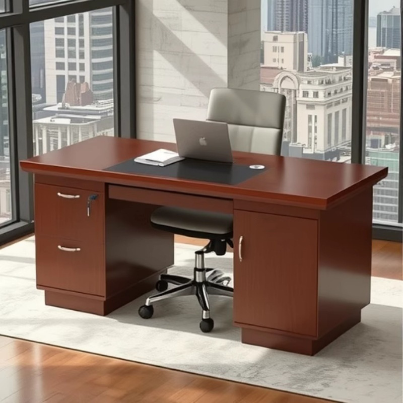 Government Administrative Unit Special 1.4m Paint Locked Drawer Desktop Computer Desk and Chair Combination Staff Desk