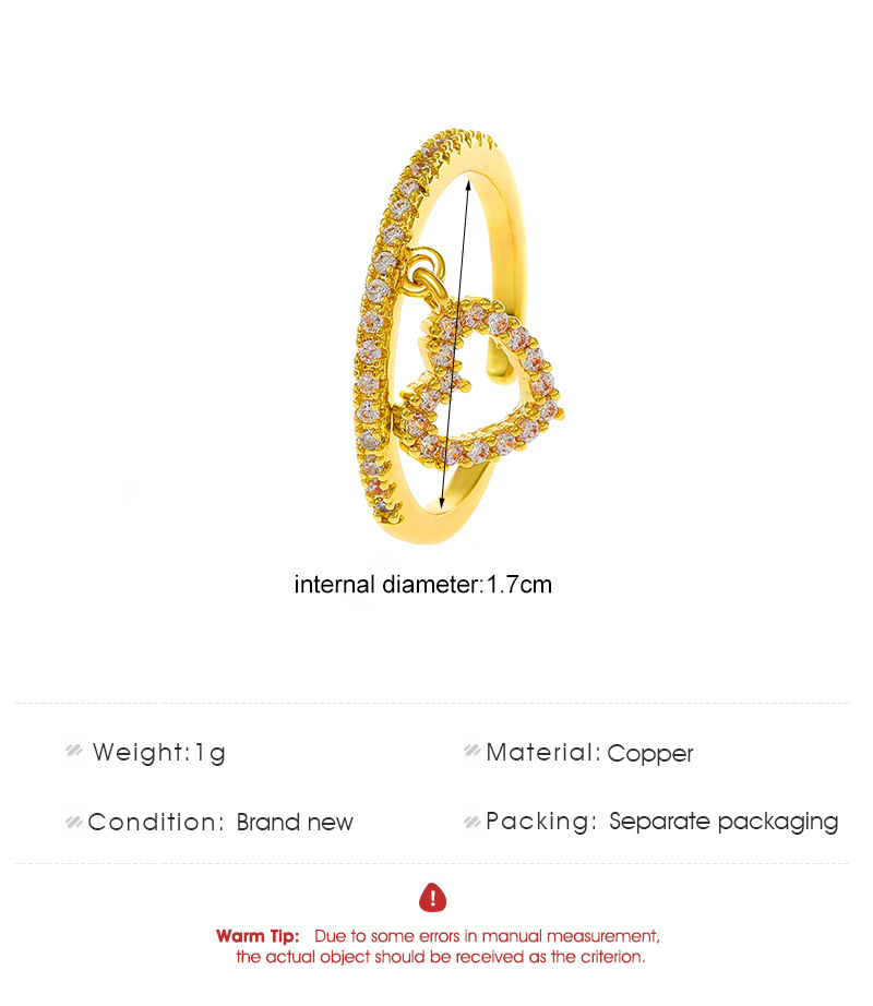 Womenu0027S Fashion Heart Copper Rhinestones Rings Inlay