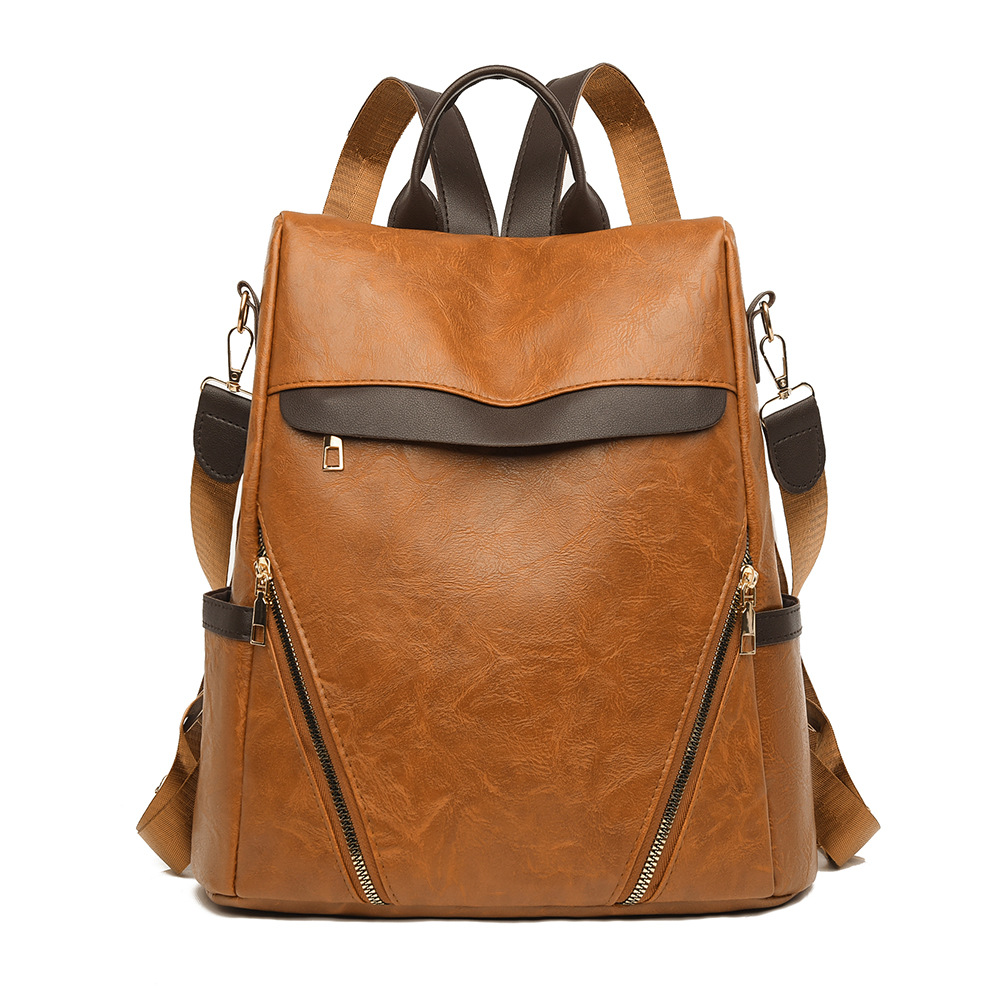 Mochila antirrobo para damas retro al por mayor transfronteriza 2025 nueva mochila multifuncional de cuero suave simple y versátil