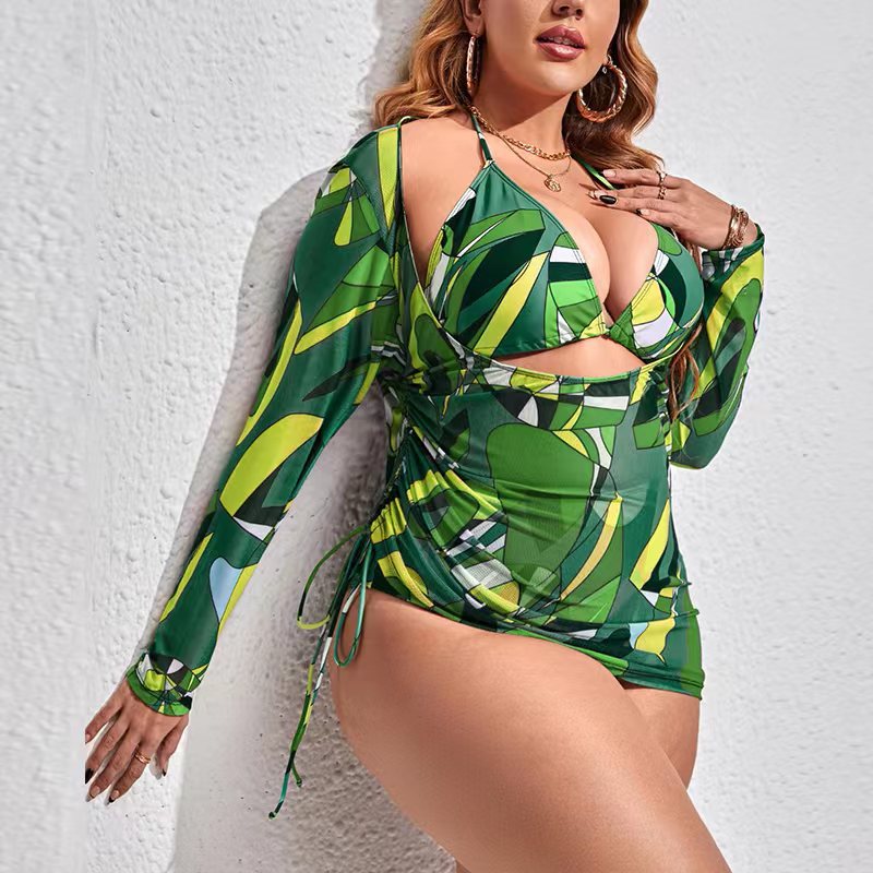 Fashion Printing Spandex Polyester Printing Three Piece Swimsuit display picture 9