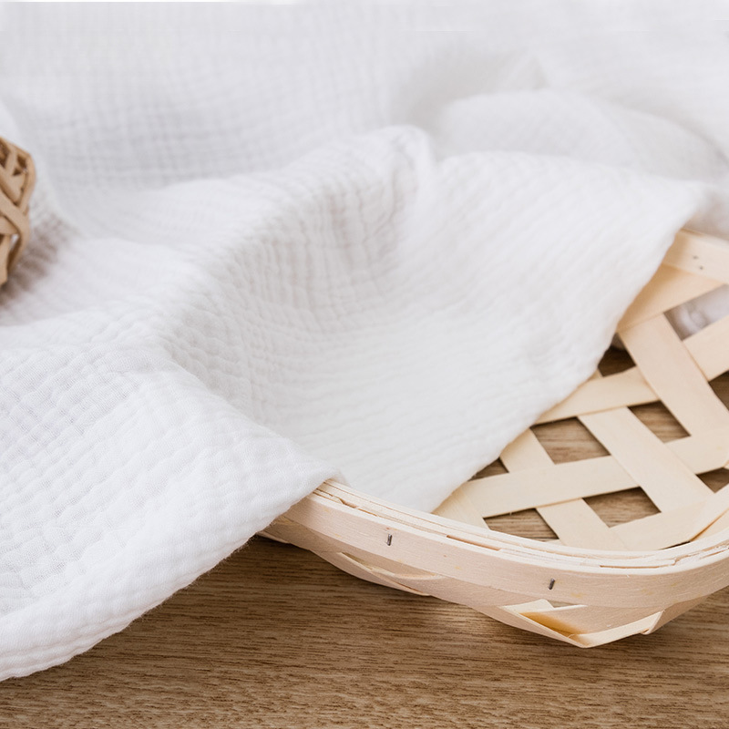 Three-Layer Wrinkled Gauze Wide-Width Double-Layer Fabric Pure Cotton Saliva Towel Bath Towel Baby Cloth Cotton Fabric