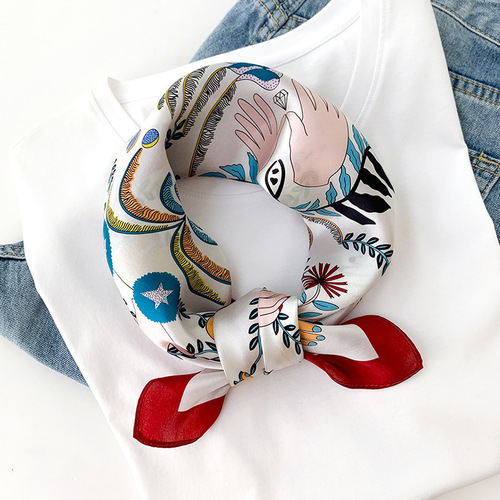  new floral pattern mulberry silk scarf cross-border fashion professional clavicle scarf crisis scarf
