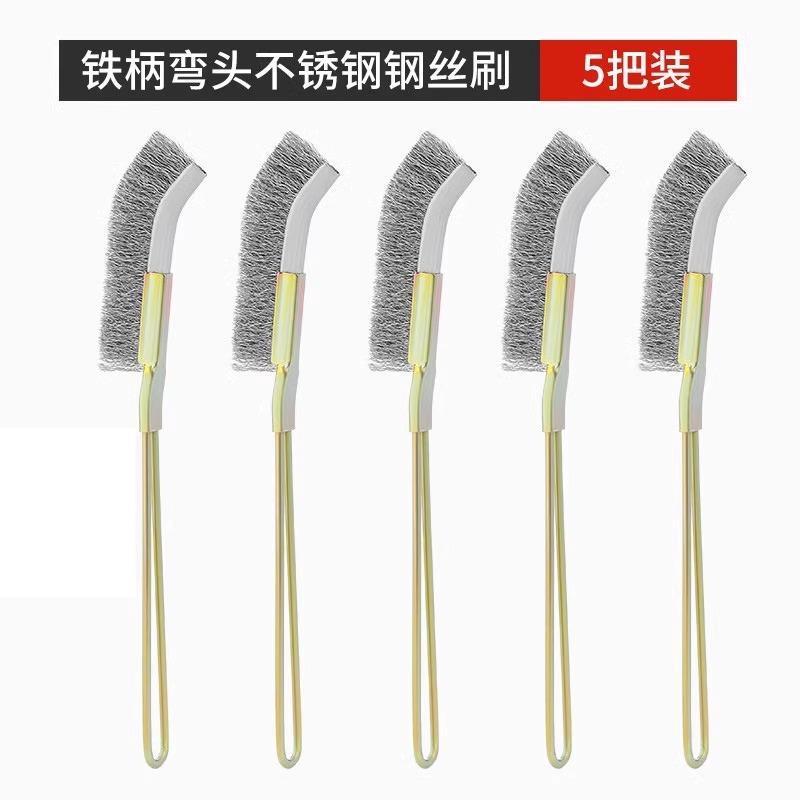 ワイヤーブラシ柄付きステンレスワイヤブラシ銅メッキワイヤーブラシ錆除去隙間溝洗浄ブラシヘッドの長い柄|undefined