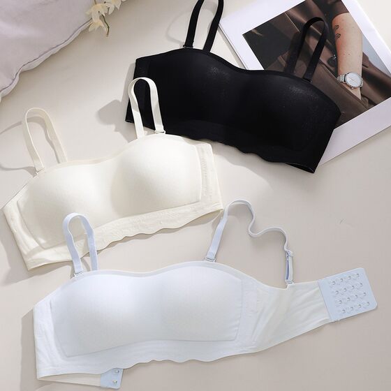 Original Strapless Underwear Women's Non-slip Invisible Traceless Push-up Small Chest No Steel Ring Summer Thin Strapless Wrap Chest