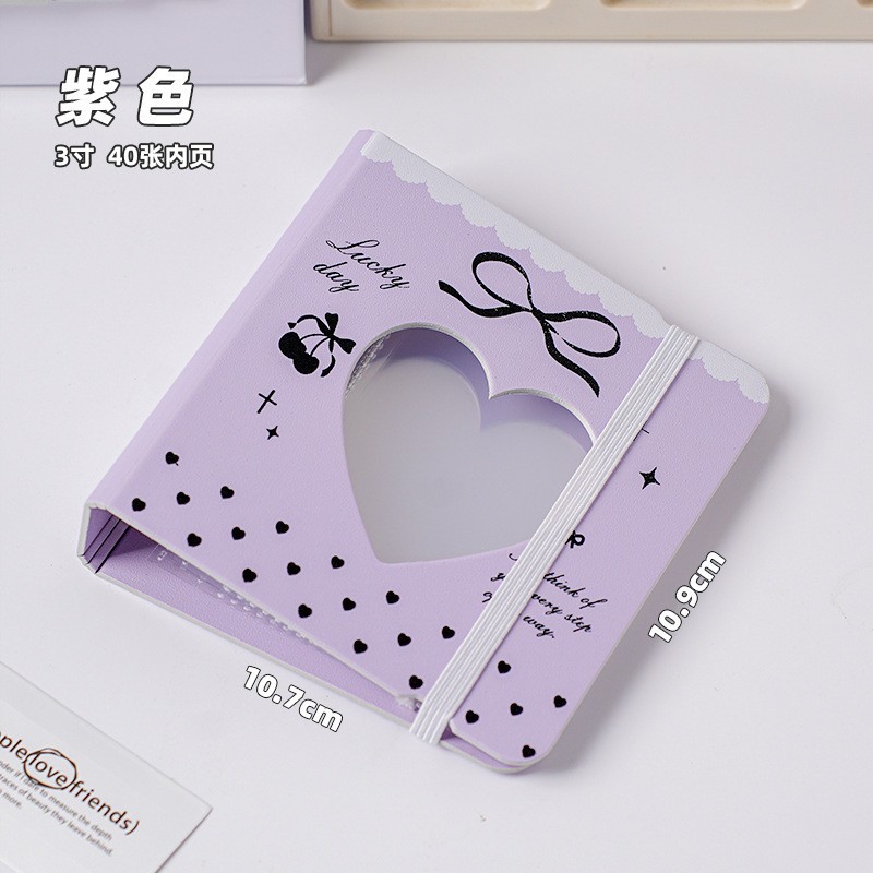 Libro de tarjetas con lazo hueco violeta