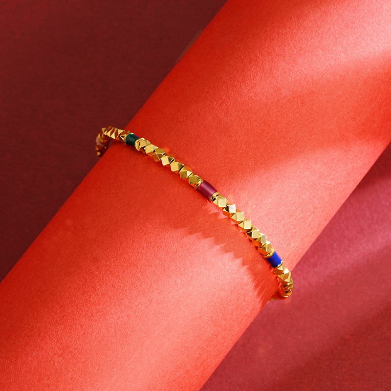 Shajinins pulsera de lujo ligera tendencia de nicho coreano diseño dulce y fresco latón chapado en oro color zircon universal