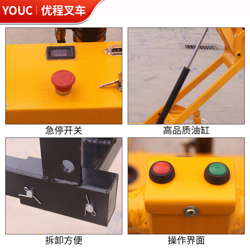 camión de transporte hidráulico eléctrico pequeño camión de carga portátil camión de manivela de una sola persona camión de transporte apilador carretilla elevadora buey