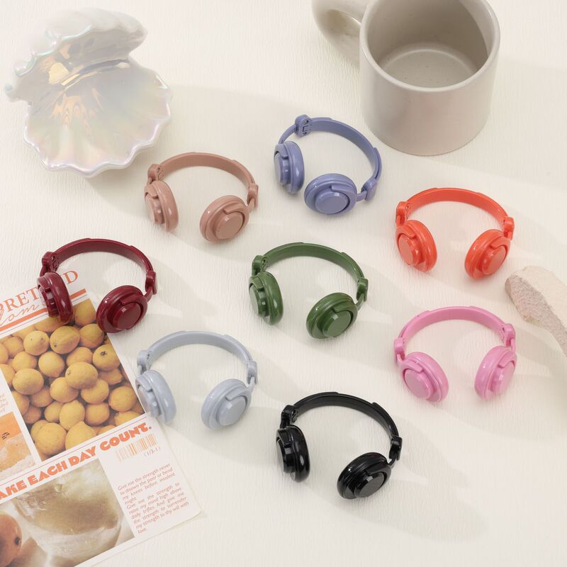 Macaron-colored headphones for dolls, extendable 10-20cm, cotton doll BJD figure decoration accessories