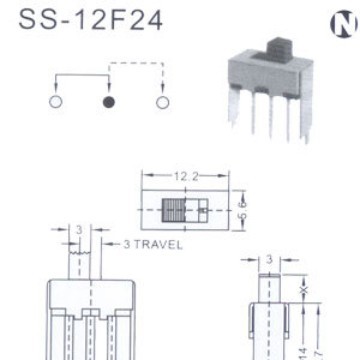 供应开关拨动开关 SS-12F24单极双位波动开关