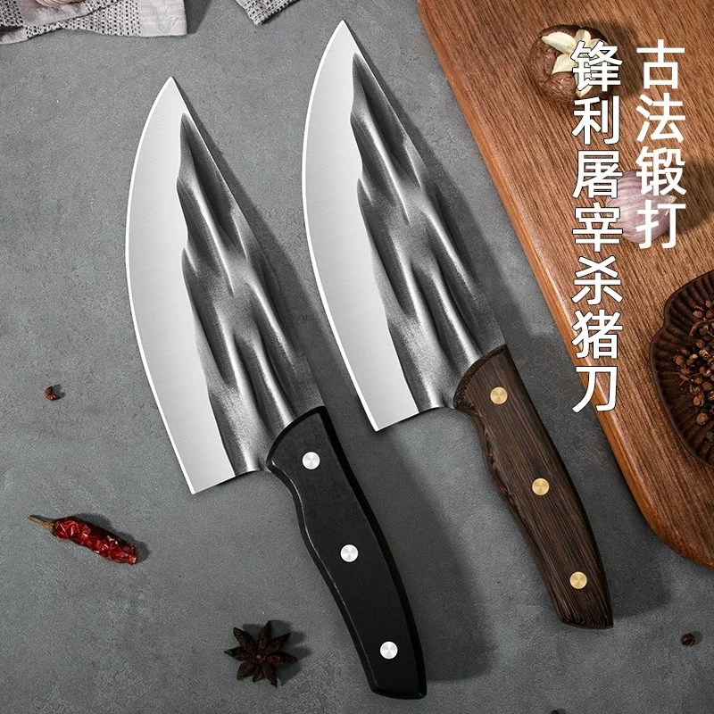 Производитель Янцзянг ручная ковка и резка свиной нож толстый, коммерческая разделочная ножка, разделочный нож мясника, кости ножи