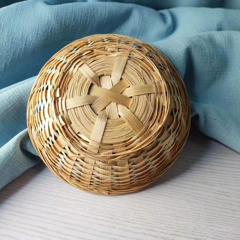 Handmade bamboo weaving bamboo bowls at home fries bread baskets farmhouse disposable bamboo basket bowls desktop storage bamboo baskets