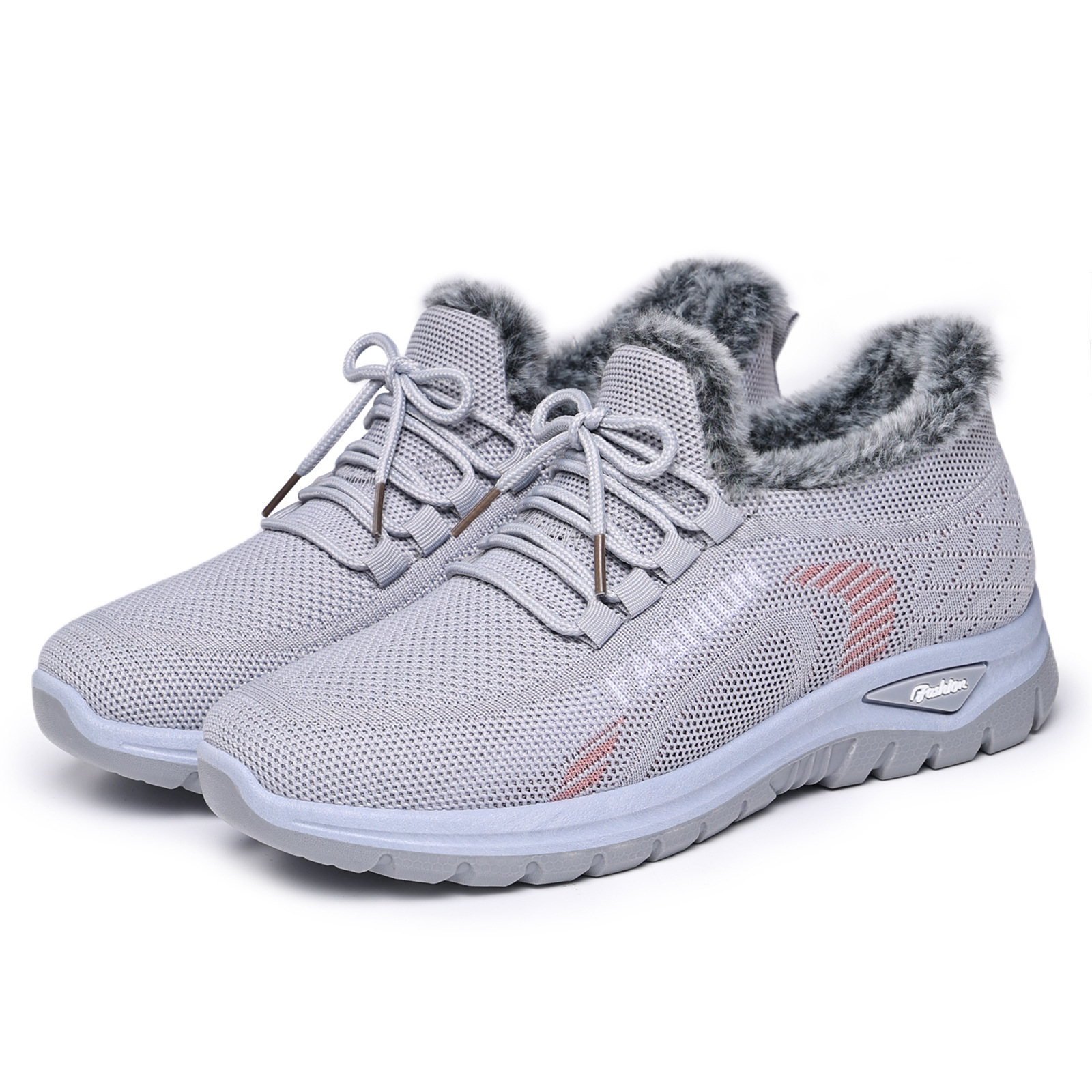 Zapatos de mujer de invierno transfronterizos de lana y calentamiento de algodón grueso botas de algodón de peluche de mediana edad y botas de madre ligeras y planas