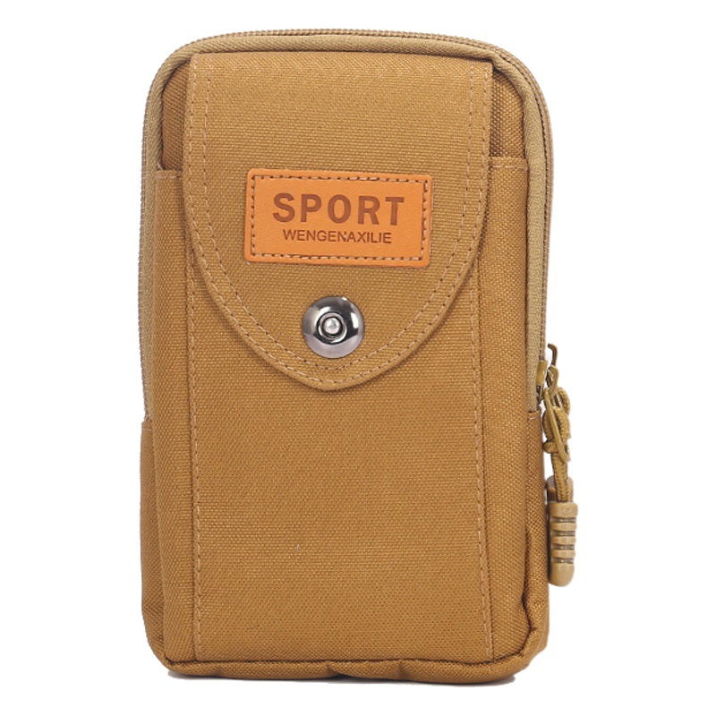 Factory new Oxford cloth waist bag men's fashion magnetic buckle vertical coin purse outdoor leisure wear belt small bag wholesale