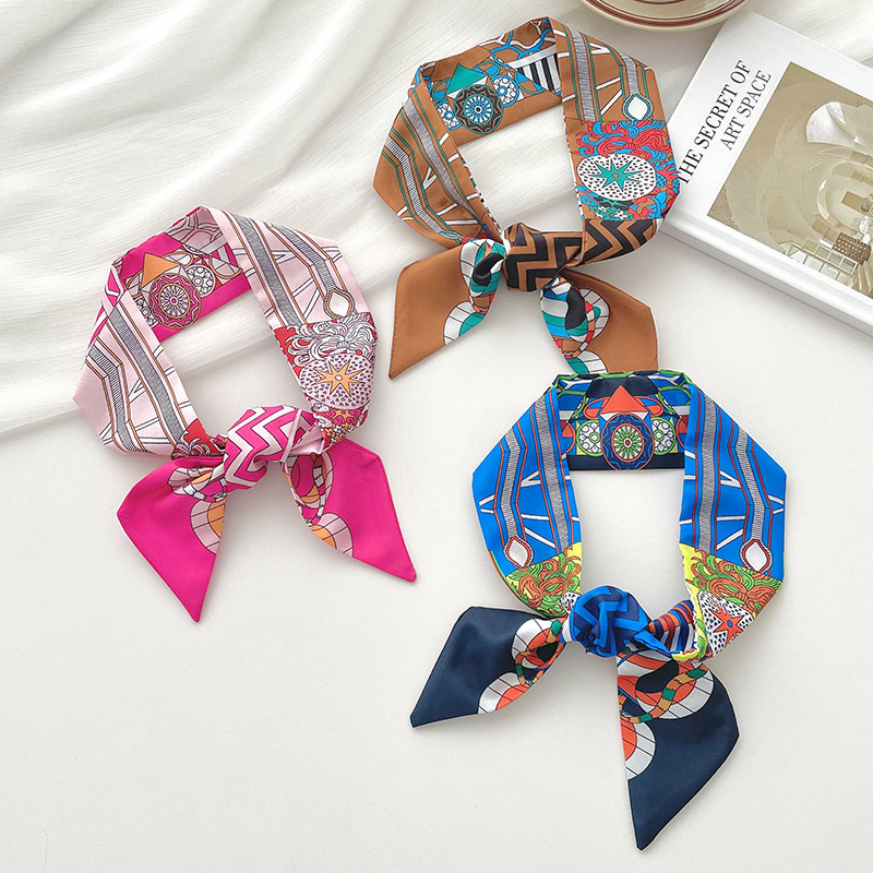 Nuevo estilo retro francés largo fino estrecho bufanda de las mujeres del todo-fósforo decorativo pelo lazo bolsa mango cinta accesorios para el cabello