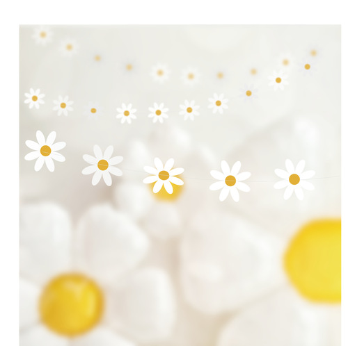 Korean style ins style daisy pull flag flower pull flower children's birthday party decoration hanging decoration room decoration