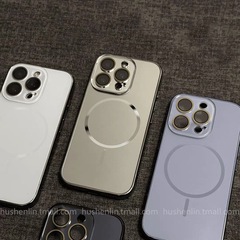 細いリングのマグセーフ磁気吸着マット仕上げのオリジナル感覚のiPhone16pro、Apple15、17promax対応スマホケース
