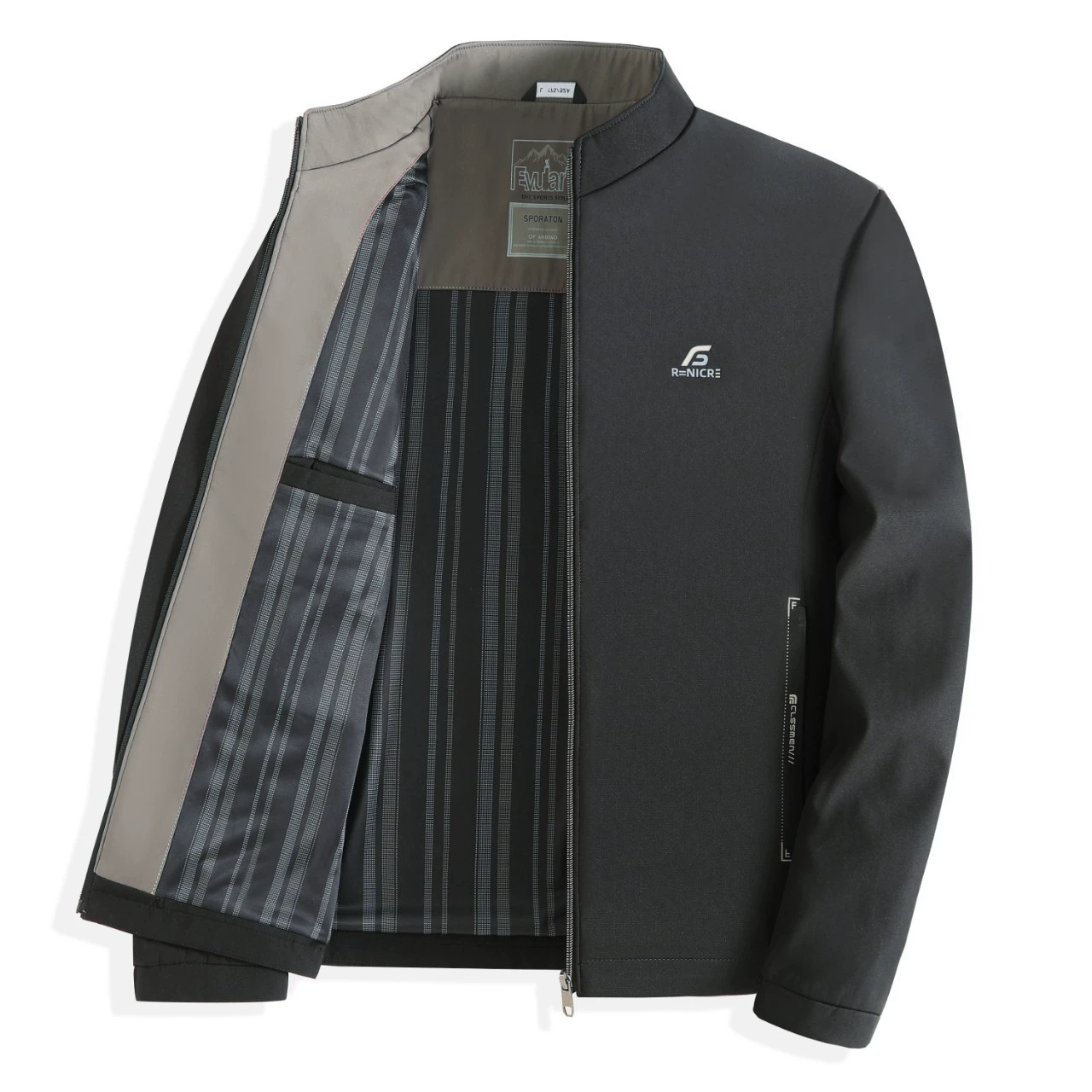 2503 Весенний и Осенний мужской воротник куртка повседневная деловая мужская одежда среднего возраста дикий папа куртка