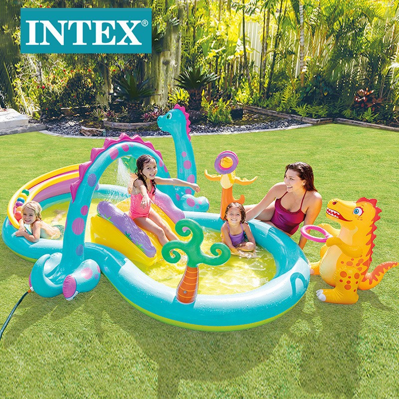 Intex57135 Dinosaur Figure-Eight Pool Slide Inflatable Pool Ocean Ball Pool Kidsren's Small Family Swimming Pool