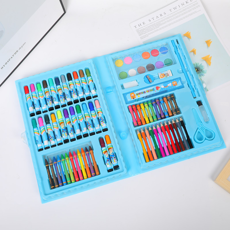 86 piezas para niños pintura color pluma traje estudiante combinación acuarela pluma caja de regalo niños recompensa regalo de vacaciones