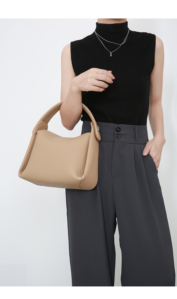  Women's Bags Large Capacity Soft Cigarette Case Bag 2023 New Solid Color Casual Pillow Bag Khaki Commuter Hand Crossbody Bag_voghion.com