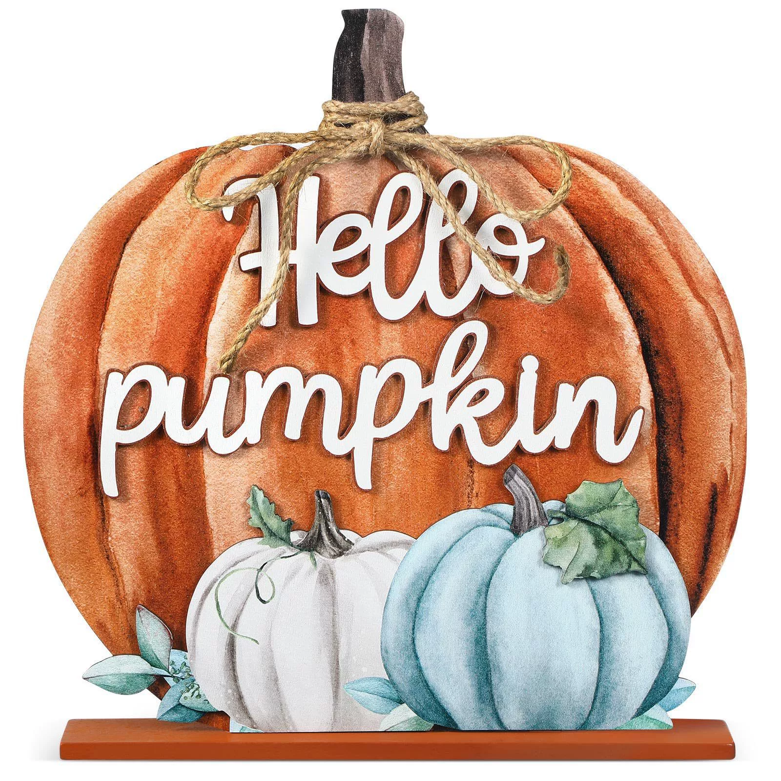 Thanksgiving autumn décor blessing gratitude pumpkin desk sign home decoration
