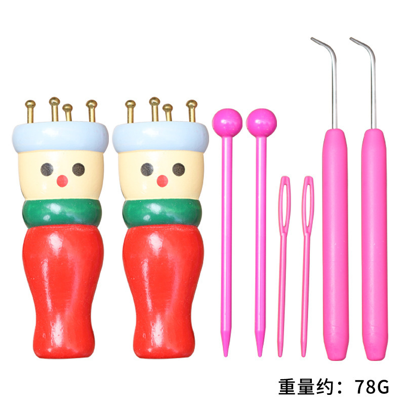 Tejido de hilo de lana, tejedor de cuerda de ganchillo, cuerda de madera, cuerda de hilo casera de bricolaje hecha a mano, dispositivo trenzado