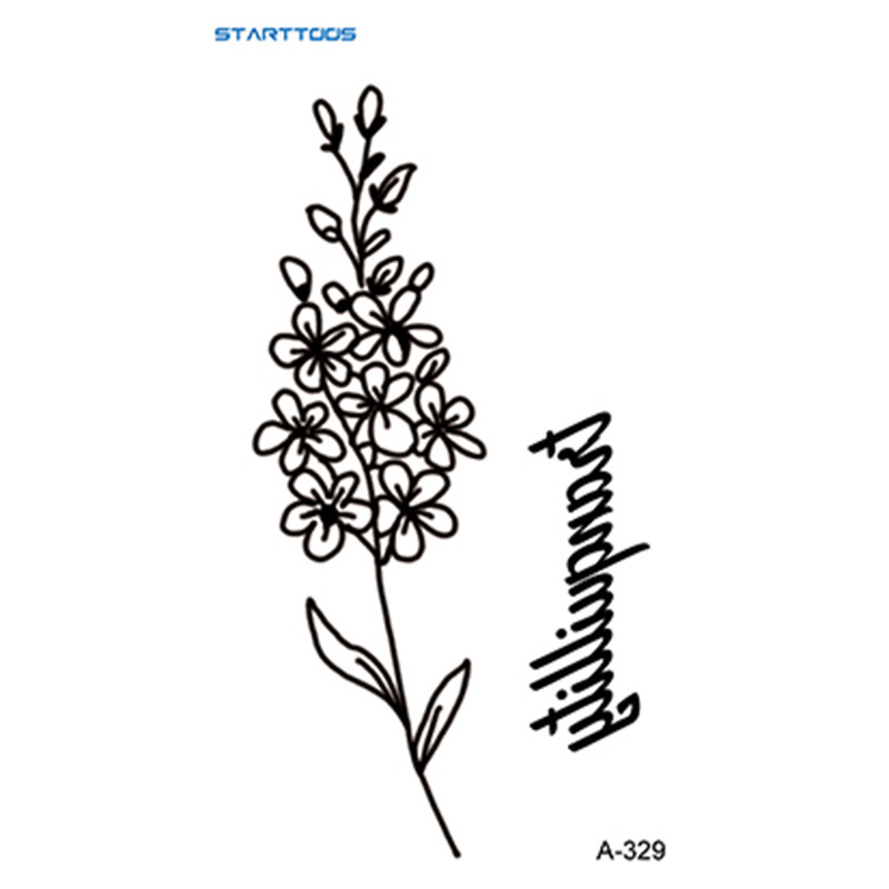 跨境新款黑色简约风高级感花草星月纹身贴mini小图案半永久迷你|undefined