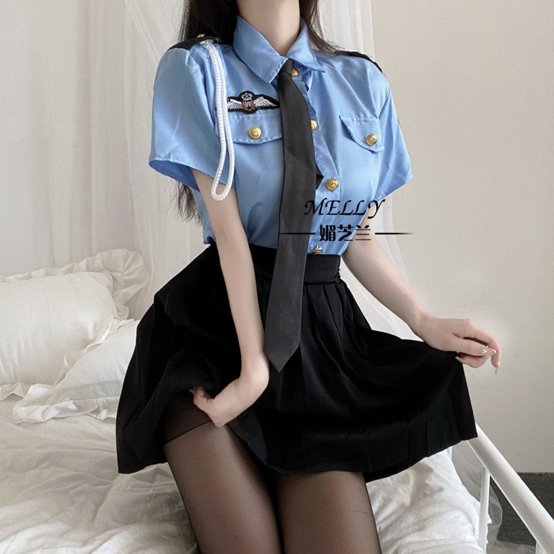 Mei Zhilan sexy lingerie uniform temptation pleated skirt passion sexy sexy secretary role suit