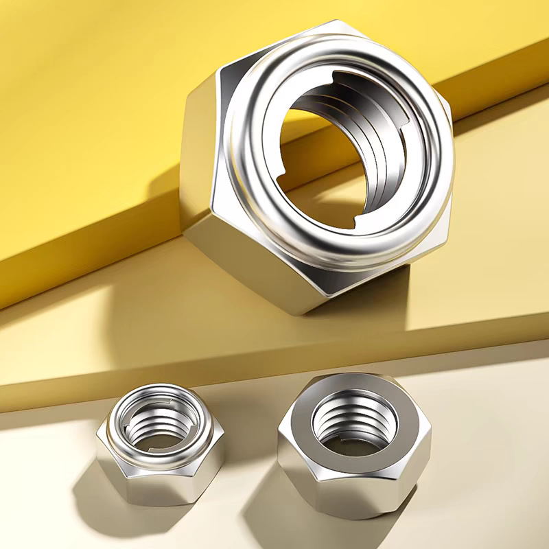 不锈钢美制金属锁紧螺母反牙锁紧螺帽GB6184细牙防松强邦标准螺丝