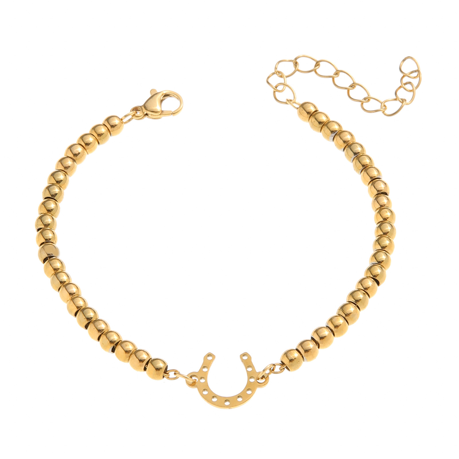 38g Weight 18K Gold Plated Plating Material 304 Stainless Steel Pendant Material Bracelets Classification 304 Stainless Steel Chain Material Beaded Chain Chain Type 1 Piece Quantity Holiday, Daily Occasion 304 Stainless Steel Material Mother'S Day Festival Letter Pattern All Seasons Season Women's Gender Plating Design Simple Style, Classic Style Style Simple Style Classic Style Letter 304 Stainless Steel 18K Gold Plated Beaded Chain Bracelets In Bulk 10