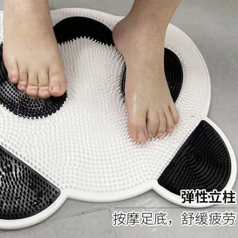 熊猫硅胶搓背神器懒人后背搓澡垫洗澡巾吸盘贴强力不求人|undefined