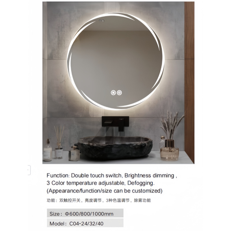espejo de baño LED colgado en la pared espejo de baño anti-nebble con luz espejo inteligente de baño doméstico colgado en la pared espejo de baño