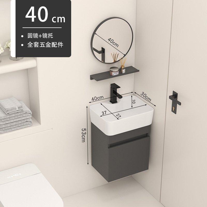 4030 Gabinete colgante + grifo + espejo redondo