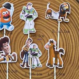 玩具总动员蛋糕甜品台贴纸推推乐生日派对蛋糕装饰