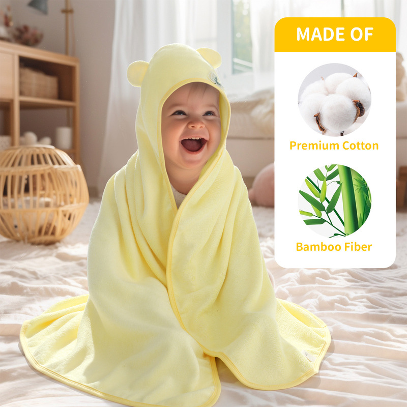 Bamboo Fiber Class a Thickened 600g Baby Bath Towel Blanket Hooded Cloak Newborn All-Season Skin-Friendly Infant