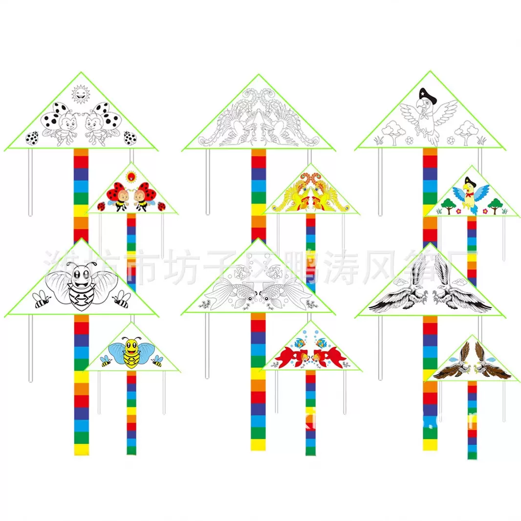 潍坊diy风筝 空白风筝 DIY涂鸦益智 儿童风筝 厂家易飞手工风筝