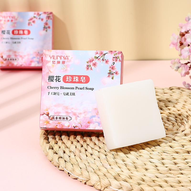 【記憶琳娜】桜真珠石けん桜精油石けん手作り石けん清潔潤い70G|undefined
