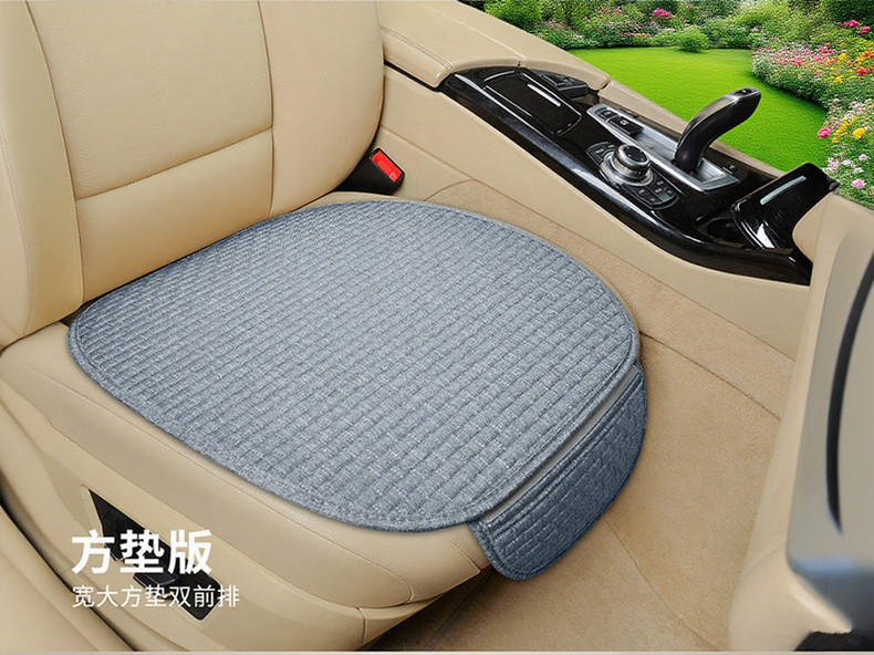 New Universal Linen Car Seat Cushion, Breathable Cotton-Linen Anti-Slip Seat Cover for All Seasons, Simple Design