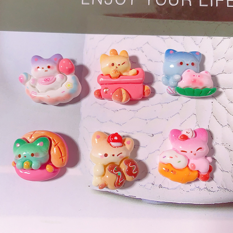 Dibujos animados Animal Party Accesorios de resina de bricolaje Gel de crema Accesorios para el cabello Funda para teléfono móvil Hornos para zapatos Hebilla Material colgante hecho a mano