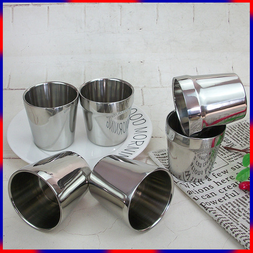 Korean stainless steel double-layer portable water cup, beer cup, home commercial cup, beverage cup, hotel restaurant bar cup