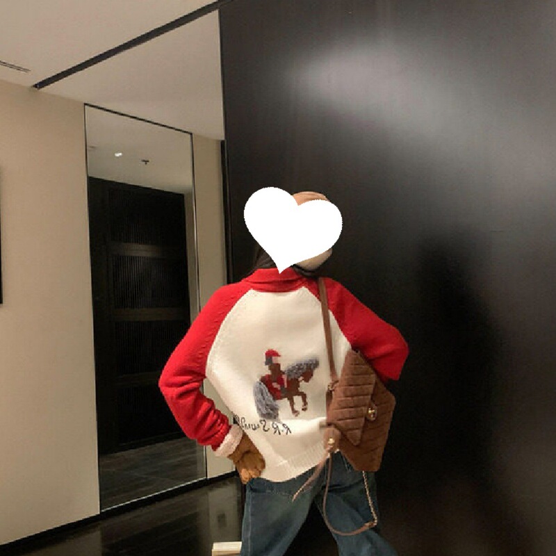 Ouyang's'New Year Little Horse' Design! Holiday Limited Edition Light Luxury Wool Zipper Sweater Embroidered Cardigan Ouyang's'New Year Little Horse' Design! Holiday Limited Edition Light Luxury Wool Zipper Sweater Embroidered Cardigan