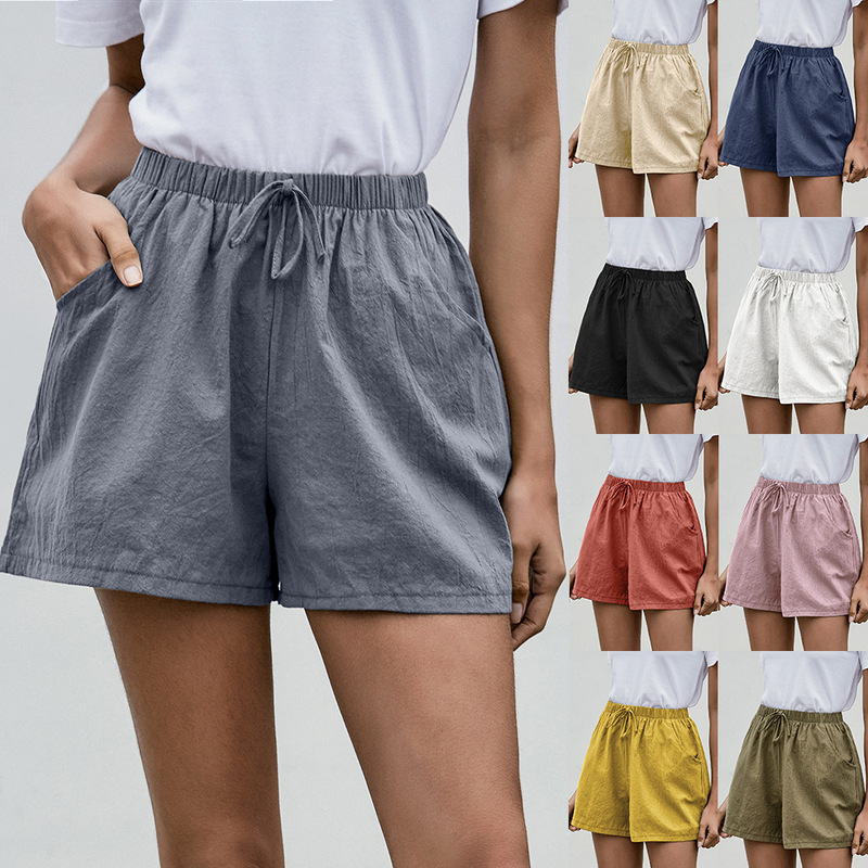 Spot 2025 Summer European and American Clothing Amazon Linen A-Line Shorts Women's Casual Pants Women's Loose Wide Legs Short Spot 2025 Summer European and American Clothing Amazon Linen A-Line Shorts Women's Casual Pants Women's Loose Wide Legs Short