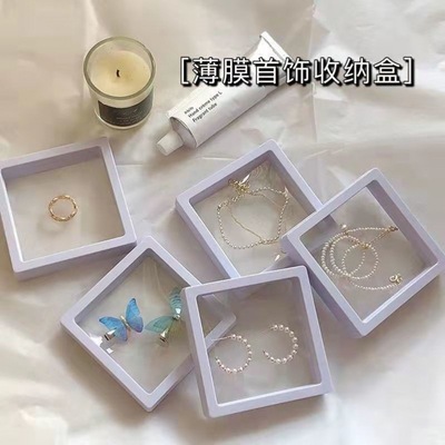 Wholesale jewelry boxes PE Transparent film Suspended Elastic force Jewelry storage box Earrings Bracelet Necklace box Manufactor wholesale