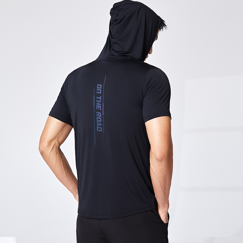 Los hombres y las mujeres de la misma seda de hielo de nylon corriendo camiseta verano deportes manga corta Camiseta suelta fitness de secado rápido ropa de pareja